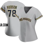 Bryan Hudson Women's Milwaukee Brewers Gray Replica Road Jersey