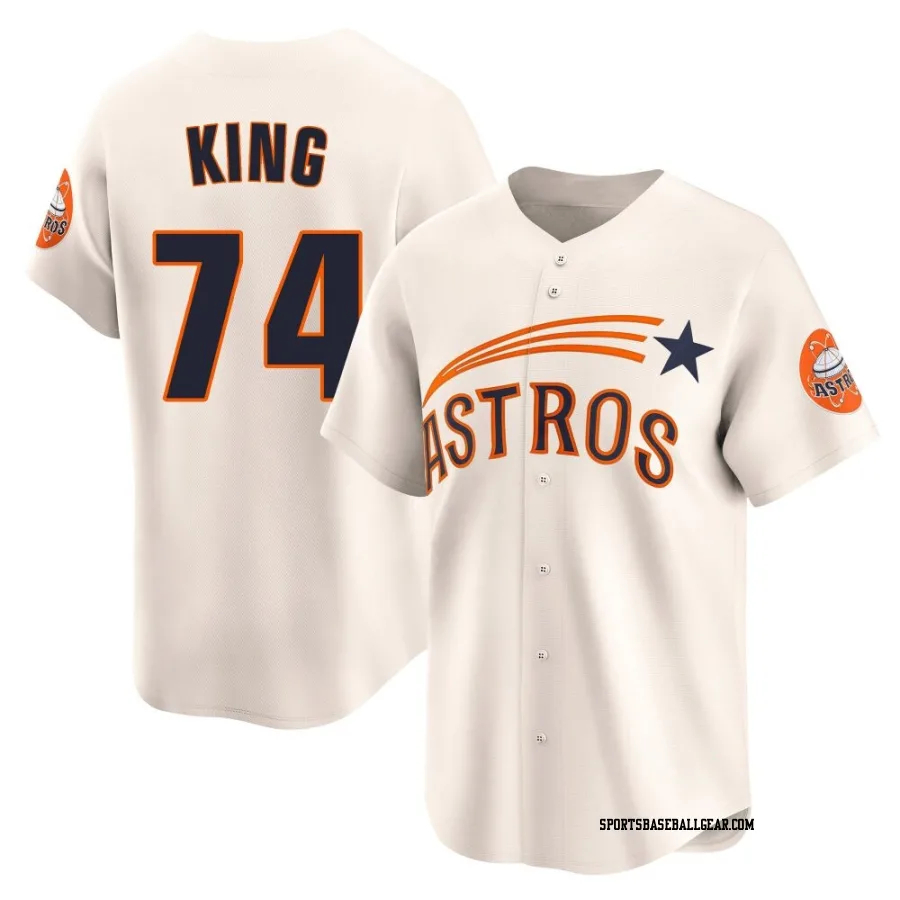 Bryan King Men's Houston Astros Cream Limited Throwback Cooperstown Collection Jersey