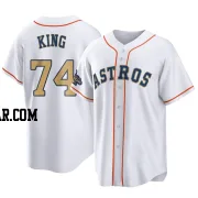 Bryan King Men's Houston Astros Gold Replica White 2023 Collection Jersey