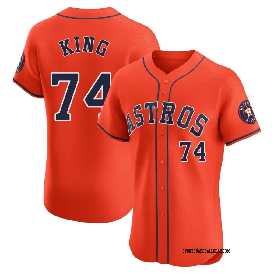 Bryan King Men's Houston Astros Orange Elite Alternate Vapor Premier Jersey