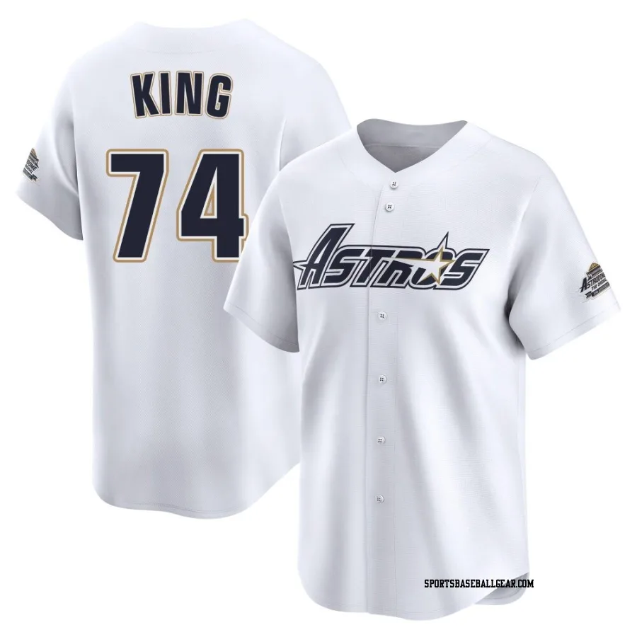 Bryan King Men's Houston Astros White Limited Throwback Cooperstown Collection Jersey