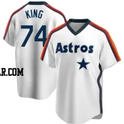 Bryan King Men's Houston Astros White Replica Home Cooperstown Collection Team Jersey