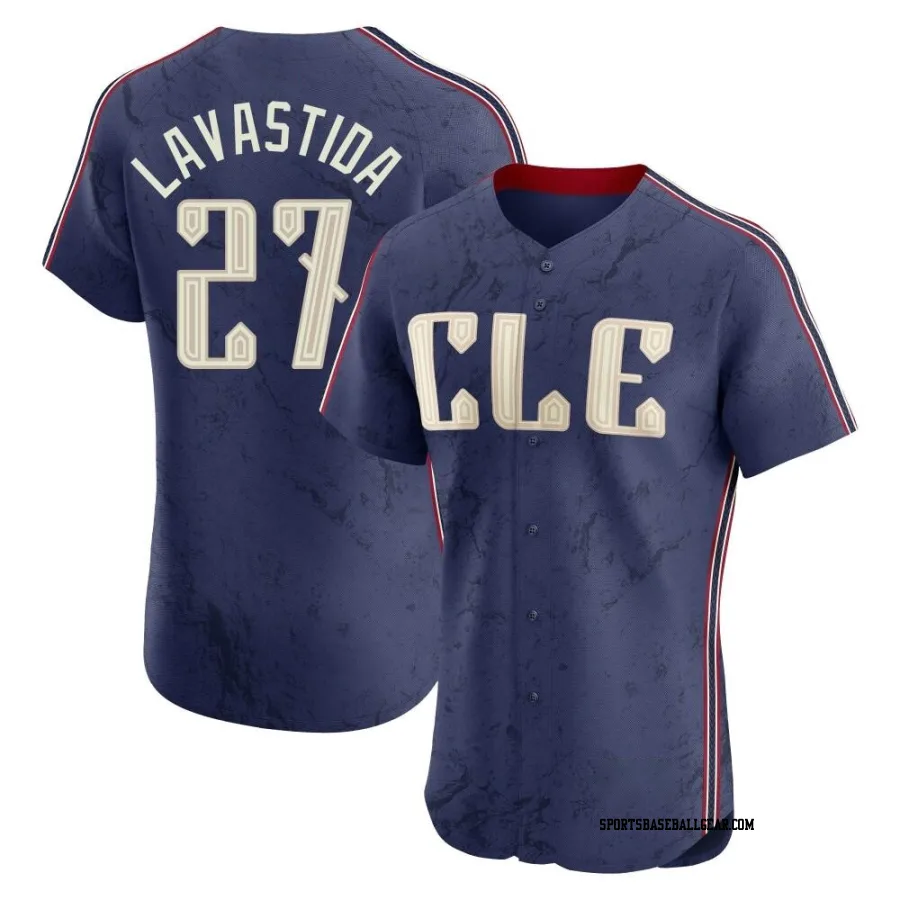 Bryan Lavastida Men's Cleveland Guardians Navy Elite 2024 City Connect Jersey