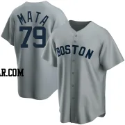 Bryan Mata Men's Boston Red Sox Gray Replica Road Cooperstown Collection Jersey