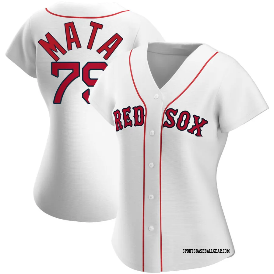 Bryan Mata Women's Boston Red Sox White Authentic Home Jersey