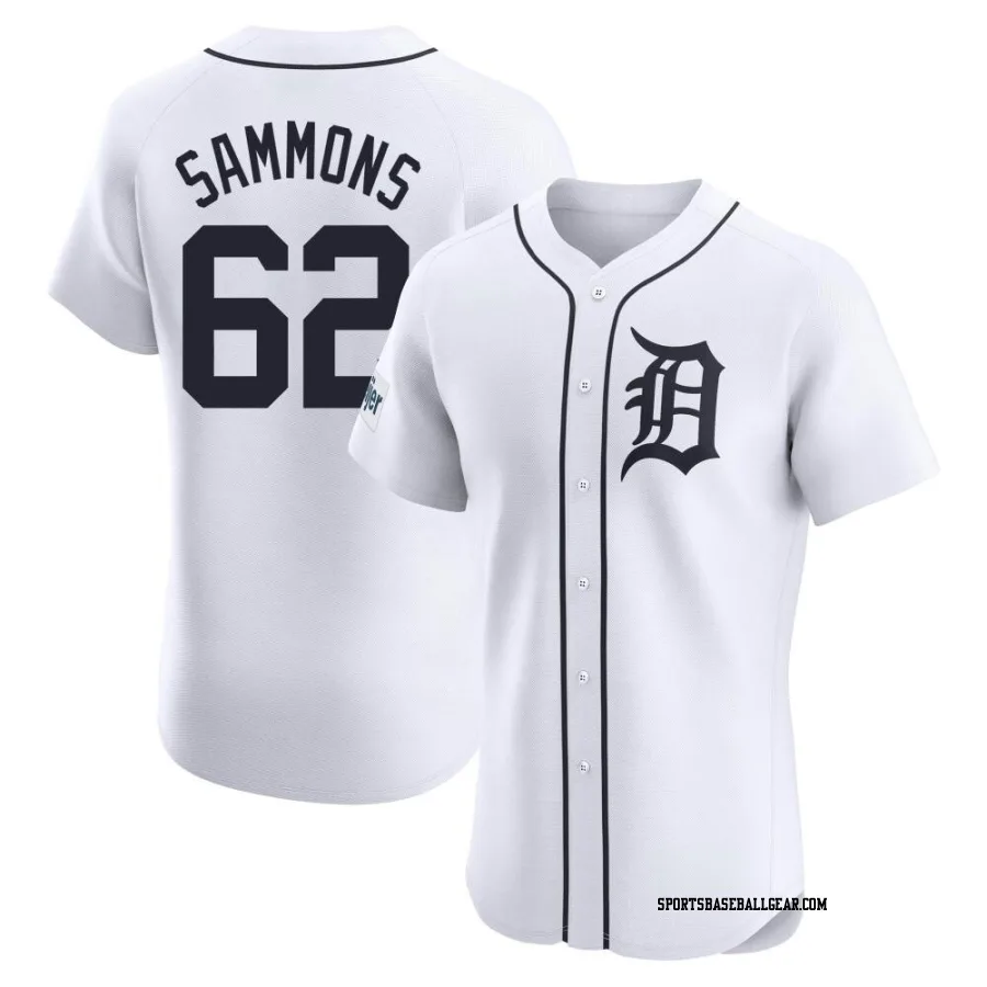 Bryan Sammons Men's Detroit Tigers White Elite Home Patch Jersey