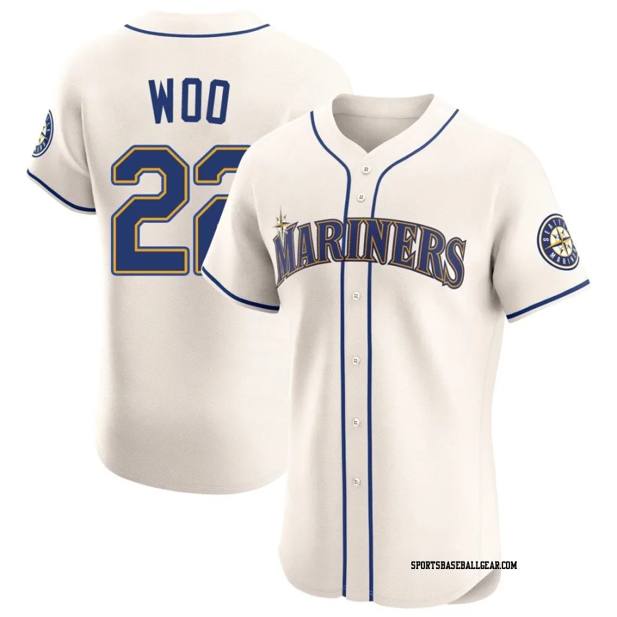 Bryan Woo Men's Seattle Mariners Cream Elite Alternate Jersey