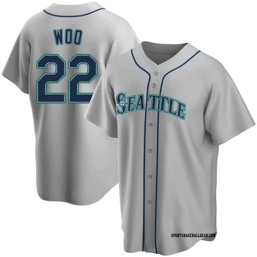 Bryan Woo Men's Seattle Mariners Gray Replica Road Jersey