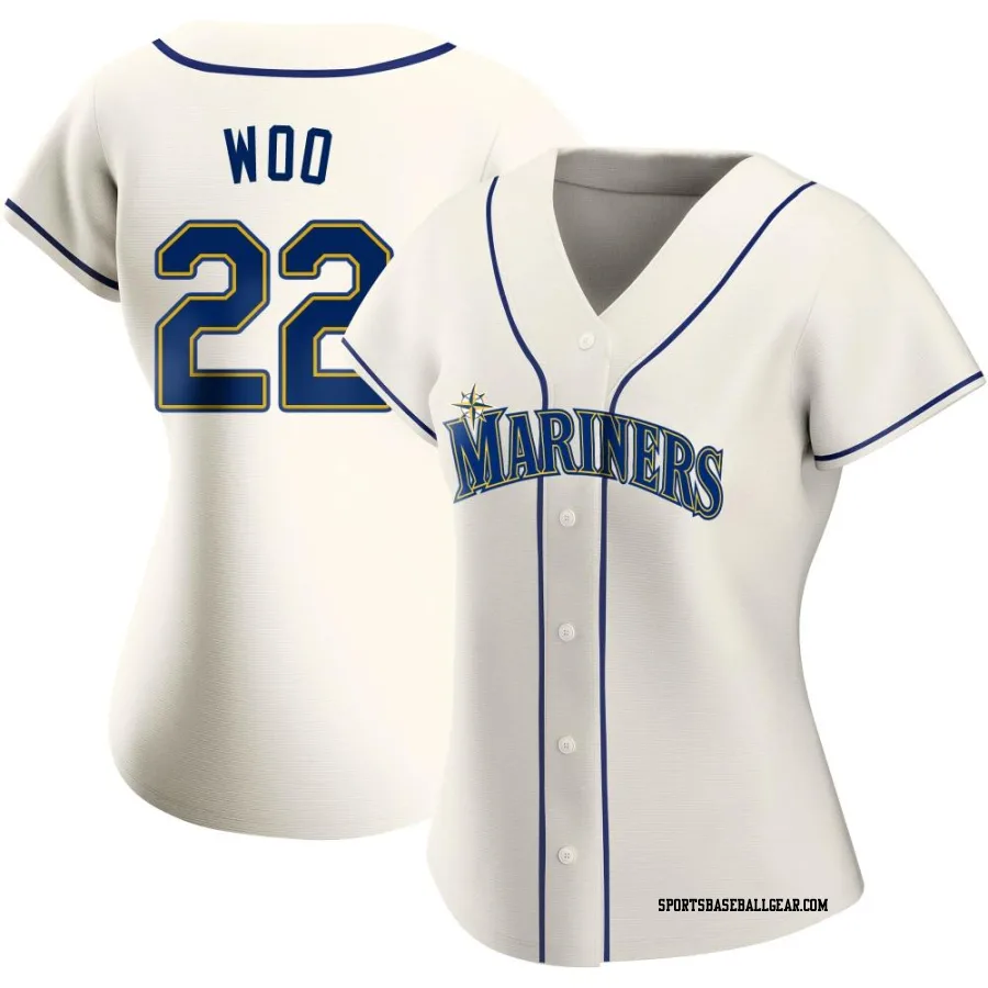 Bryan Woo Women's Seattle Mariners Cream Replica Alternate Jersey