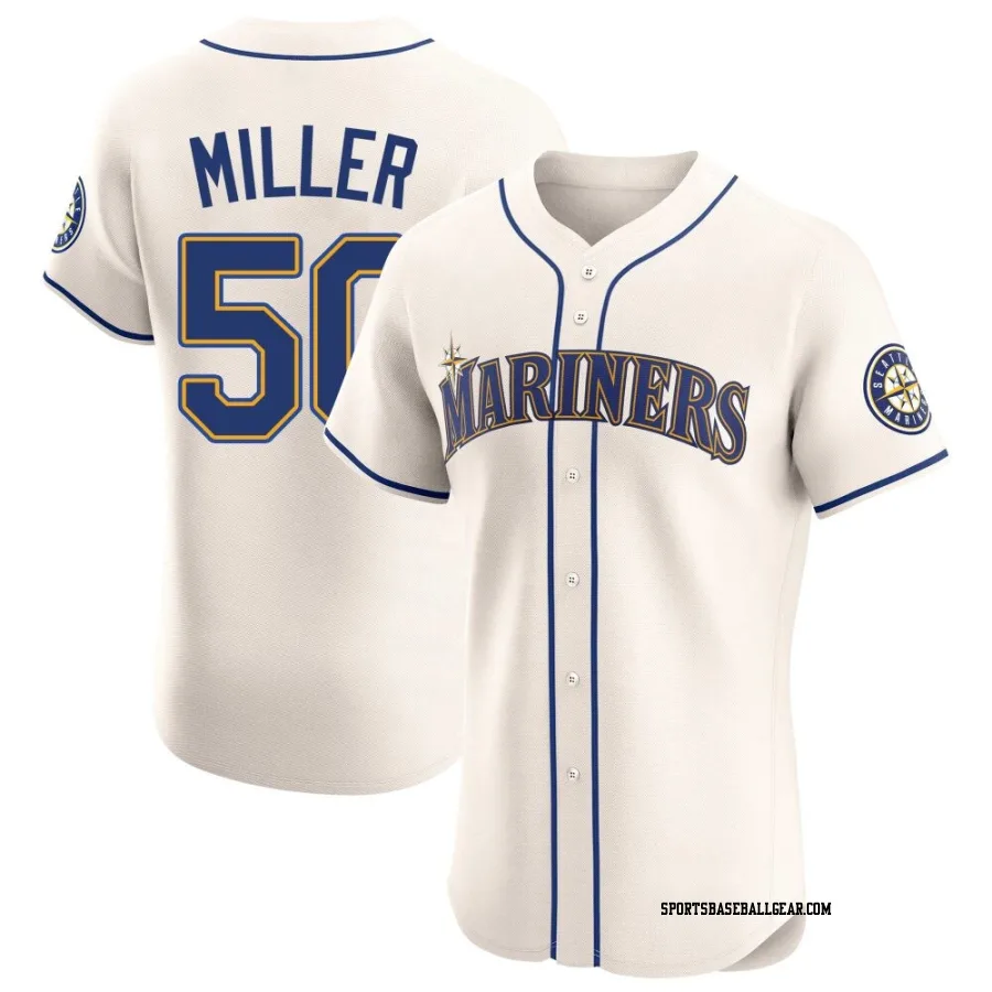 Bryce Miller Men's Seattle Mariners Cream Elite Alternate Jersey