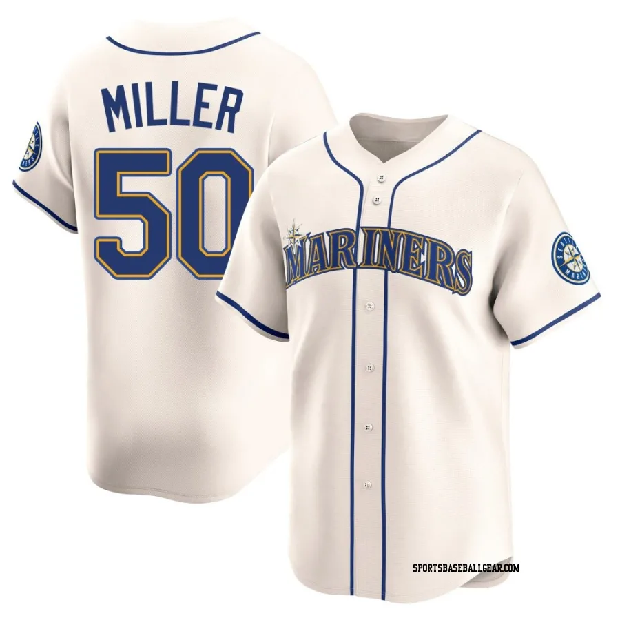 Bryce Miller Youth Seattle Mariners Cream Limited Alternate Jersey