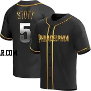 Bryson Stott Youth Philadelphia Phillies Black Golden Replica Alternate Jersey