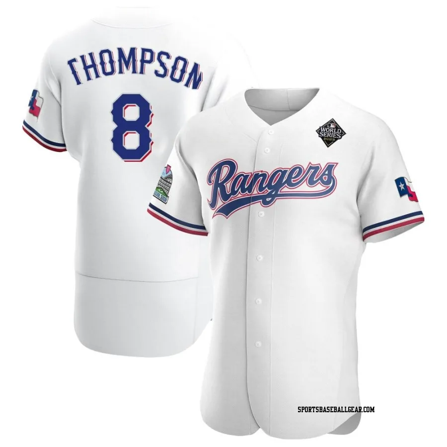 Bubba Thompson Men's Texas Rangers White Authentic Home 2023 World Series Jersey