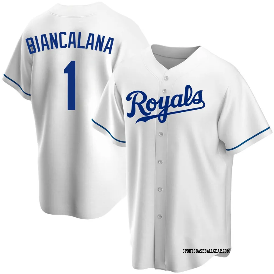 Buddy Biancalana Youth Kansas City Royals White Replica Home Jersey