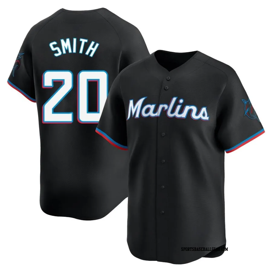 Burch Smith Men's Miami Marlins Black Limited Alternate Jersey