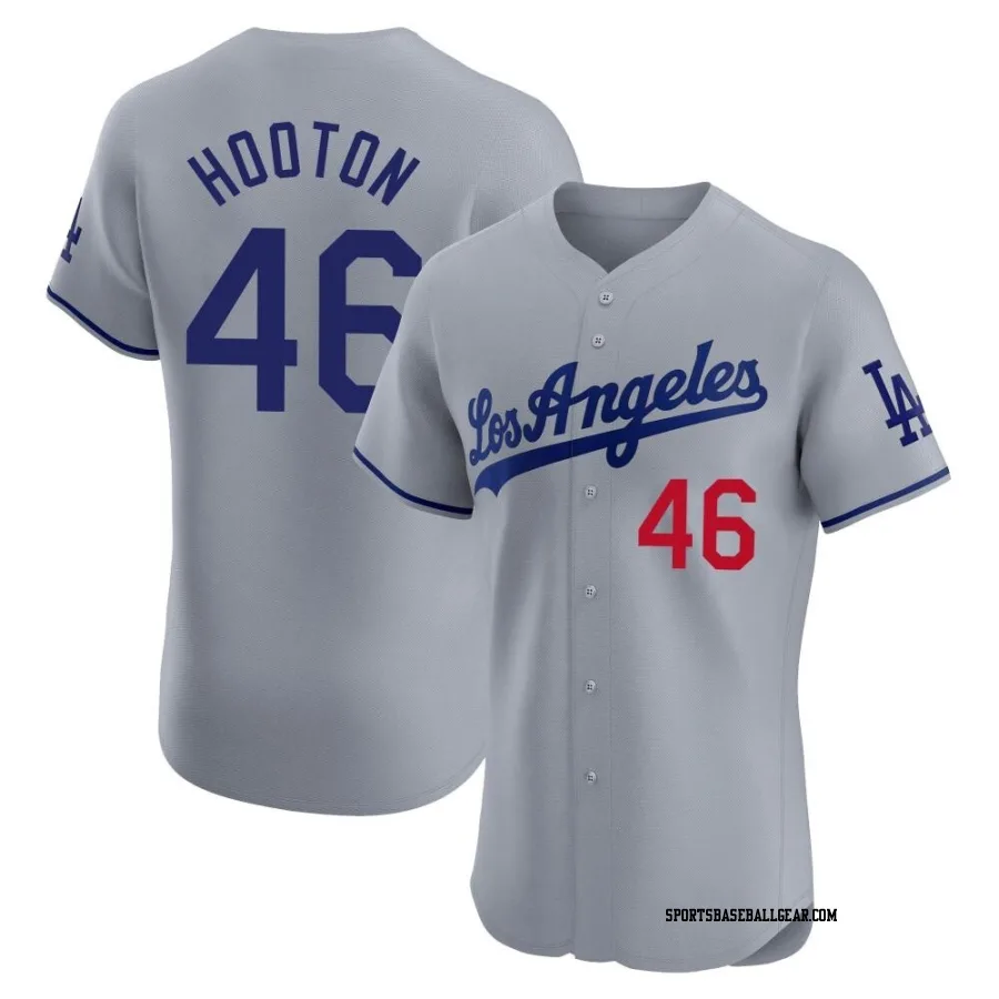Burt Hooton Men's Los Angeles Dodgers Gray Elite Road Jersey