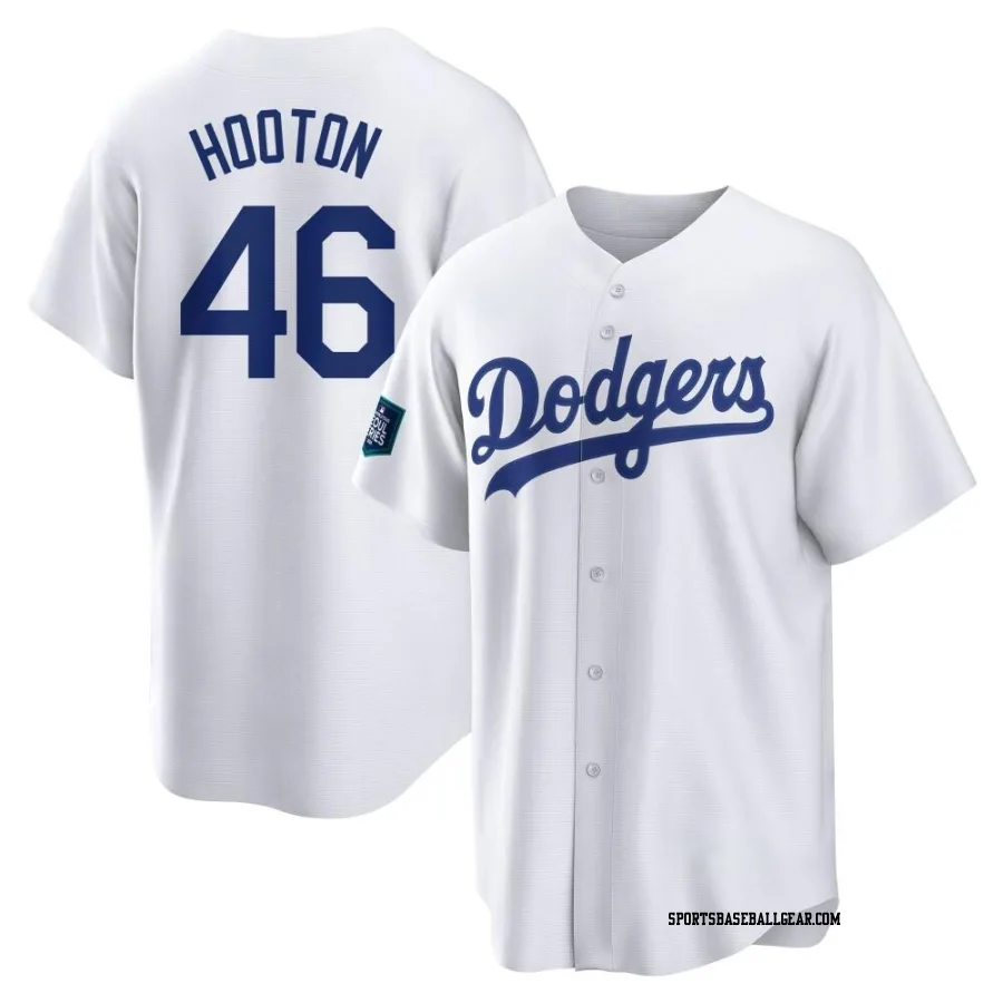 Burt Hooton Men's Los Angeles Dodgers White Replica 2024 World Tour Seoul Series Home Jersey