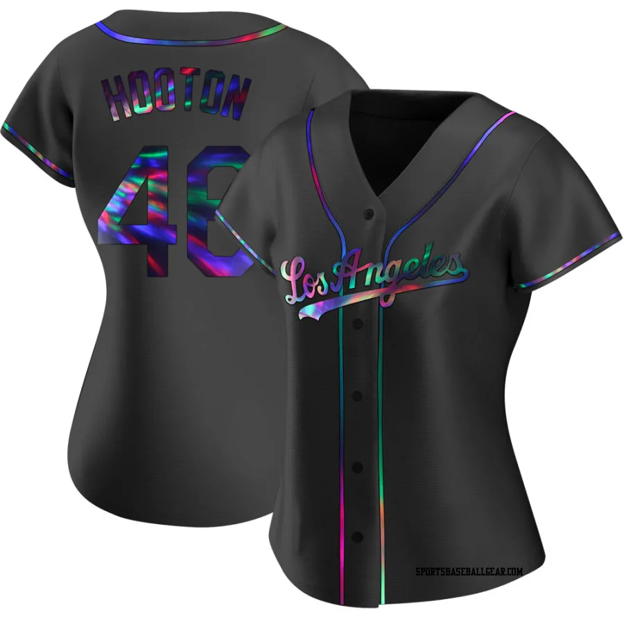 Burt Hooton Women's Los Angeles Dodgers Black Holographic Replica Alternate Jersey