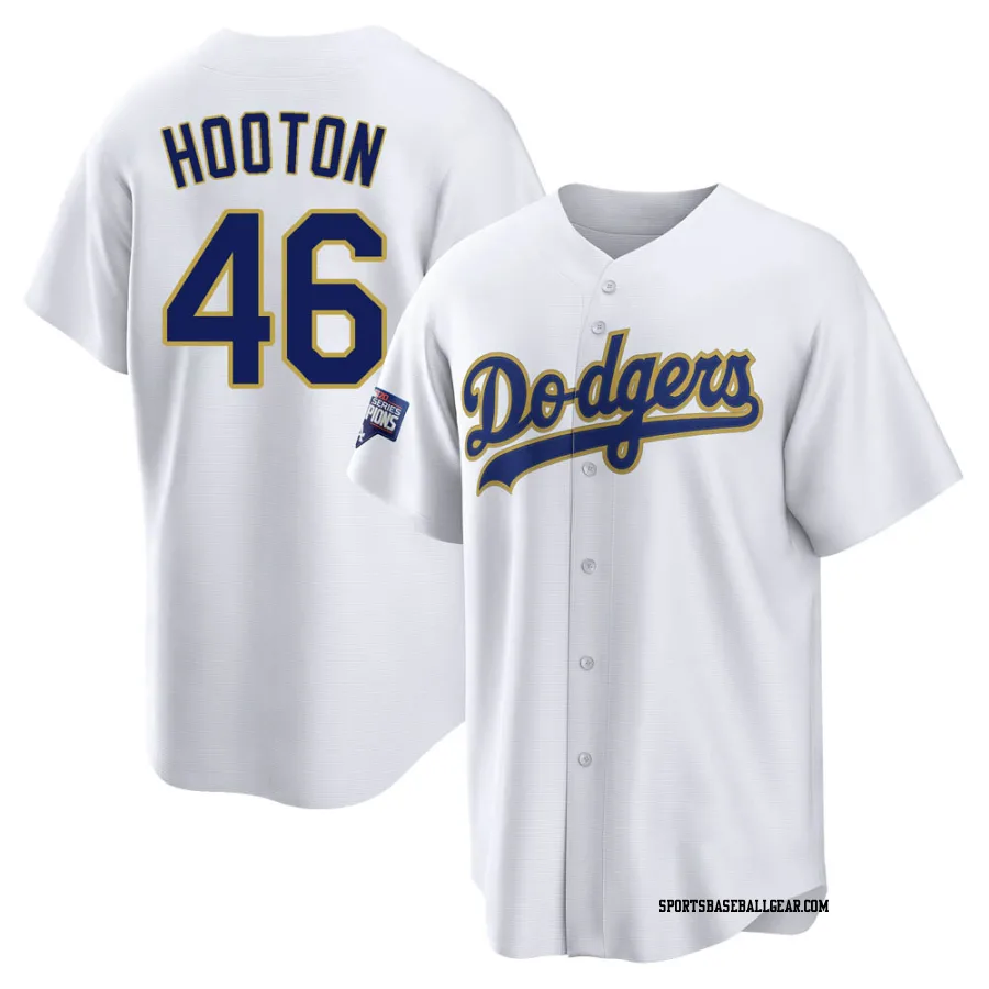 Burt Hooton Youth Los Angeles Dodgers White/Gold Replica 2021 Gold Program Player Jersey