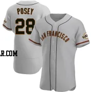 Buster Posey Men's San Francisco Giants Gray Authentic Road Jersey