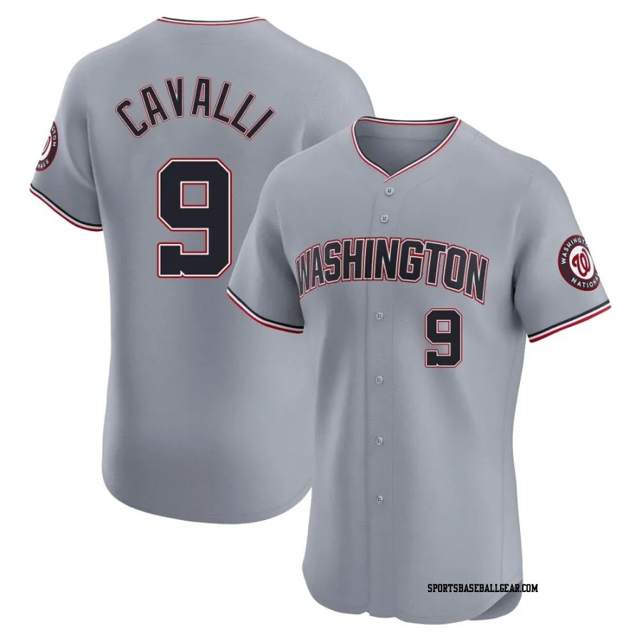 Cade Cavalli Men's Washington Nationals Gray Elite Road Jersey