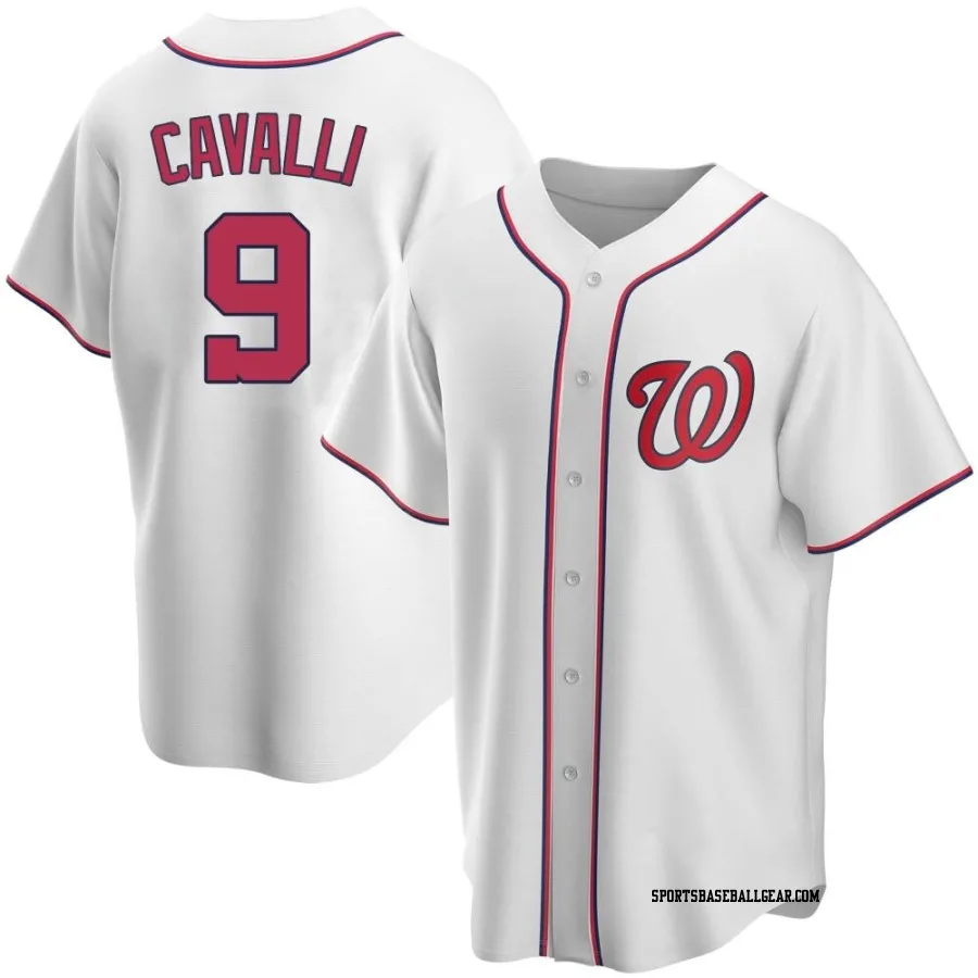 Cade Cavalli Men's Washington Nationals White Replica Home Jersey