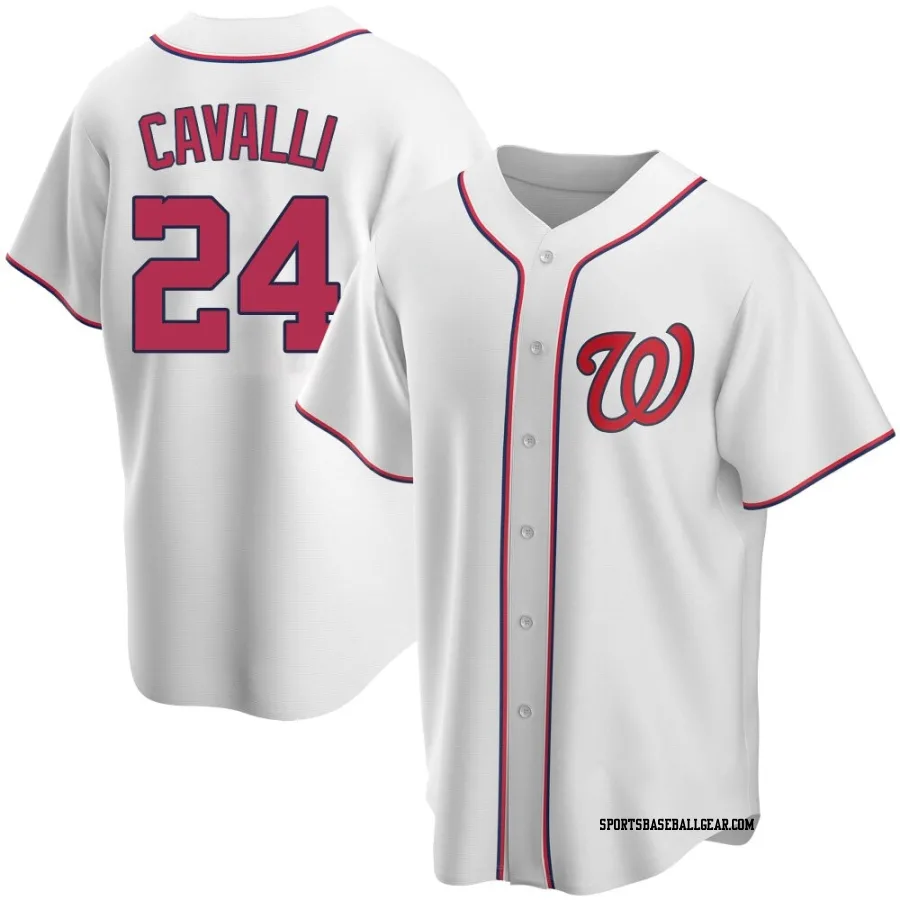 Cade Cavalli Men's Washington Nationals White Replica Home Jersey