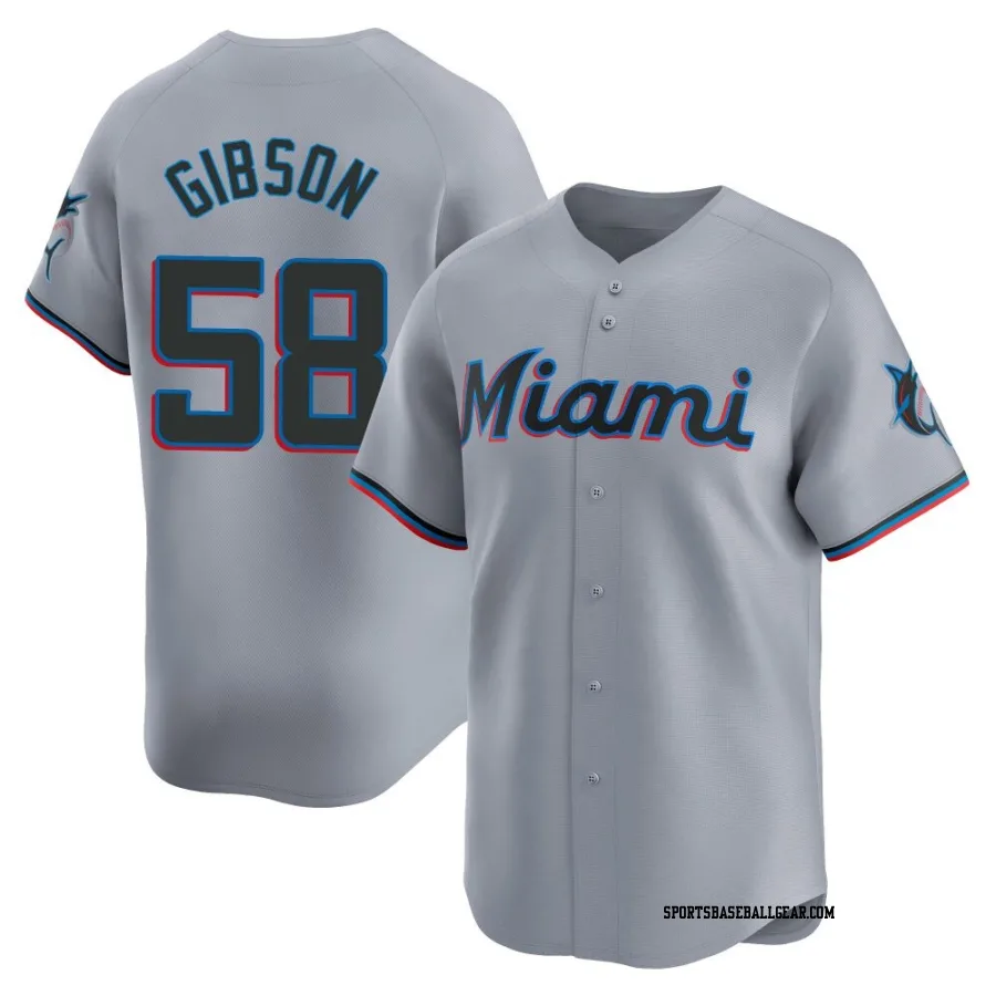 Cade Gibson Men's Miami Marlins Gray Limited Road Jersey