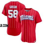 Cade Gibson Men's Miami Marlins Red Authentic 2021 City Connect Jersey