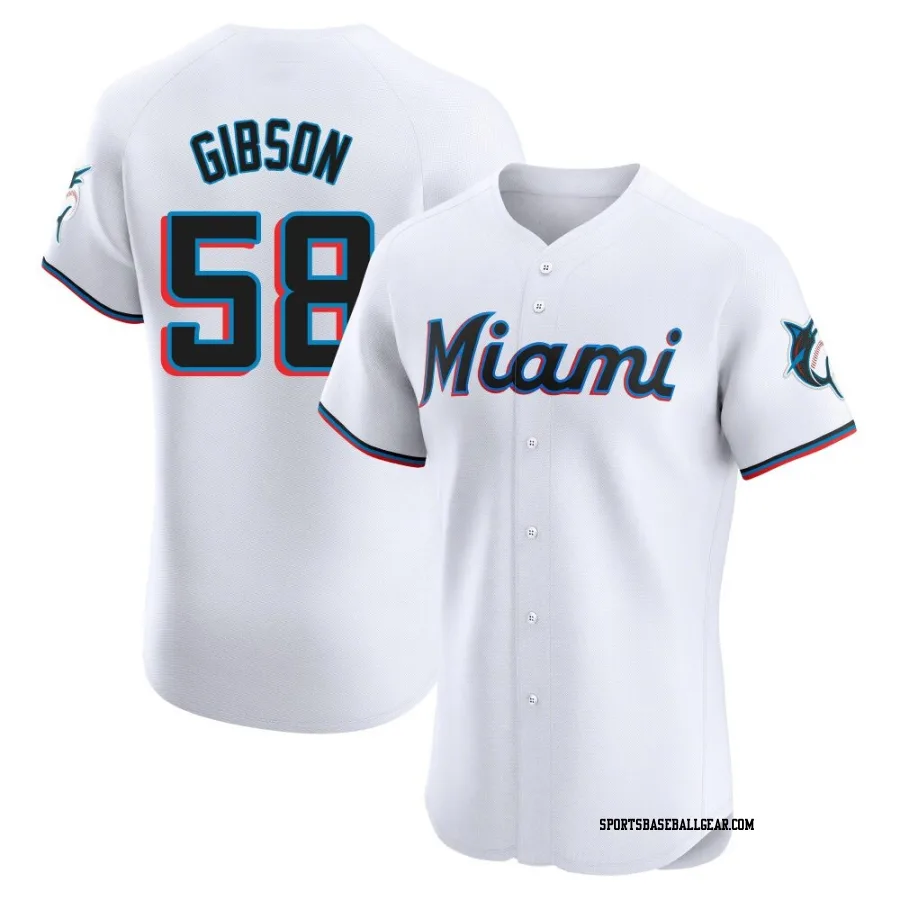 Cade Gibson Men's Miami Marlins White Elite Home Jersey