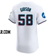 Cade Gibson Men's Miami Marlins White Elite Home Patch Jersey