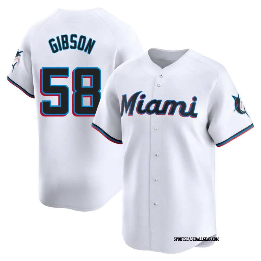 Cade Gibson Men's Miami Marlins White Limited Home Jersey