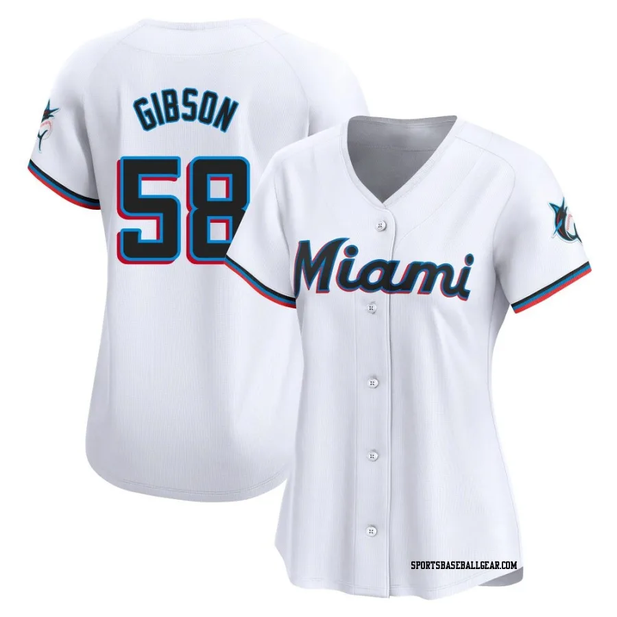 Cade Gibson Women's Miami Marlins White Limited Home Jersey