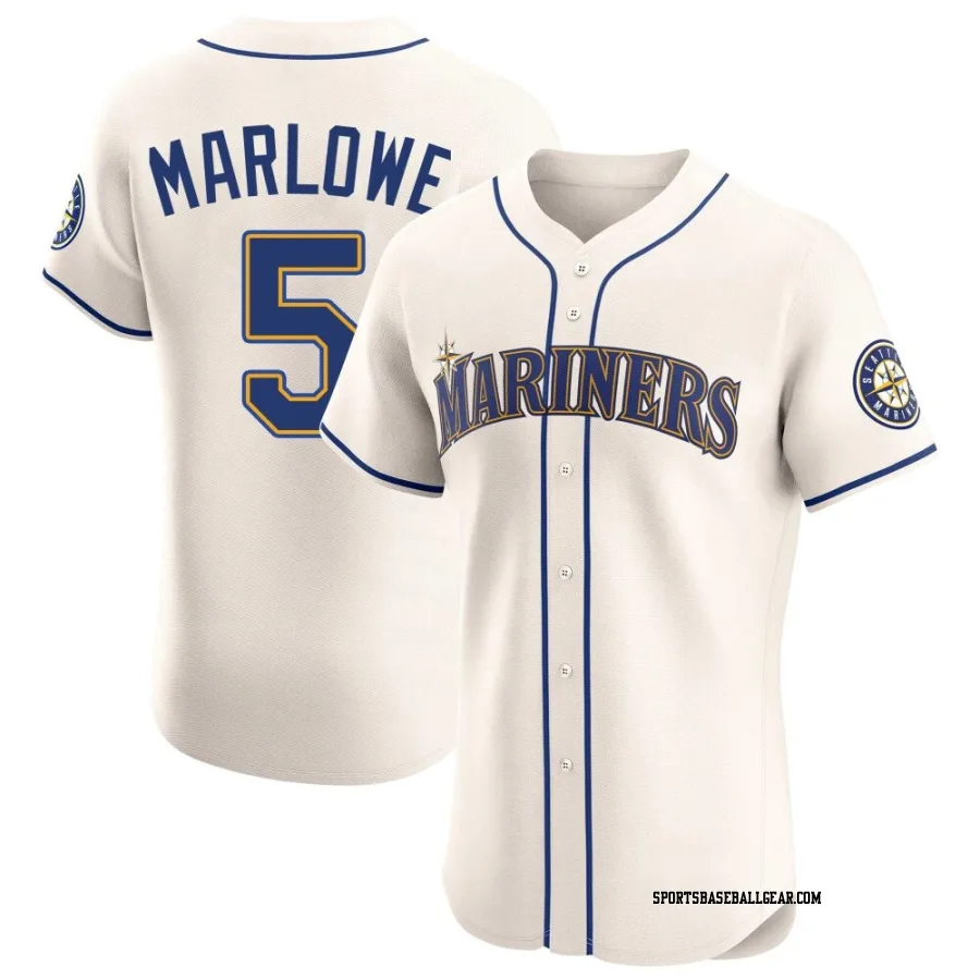 Cade Marlowe Men's Seattle Mariners Cream Elite Alternate Jersey