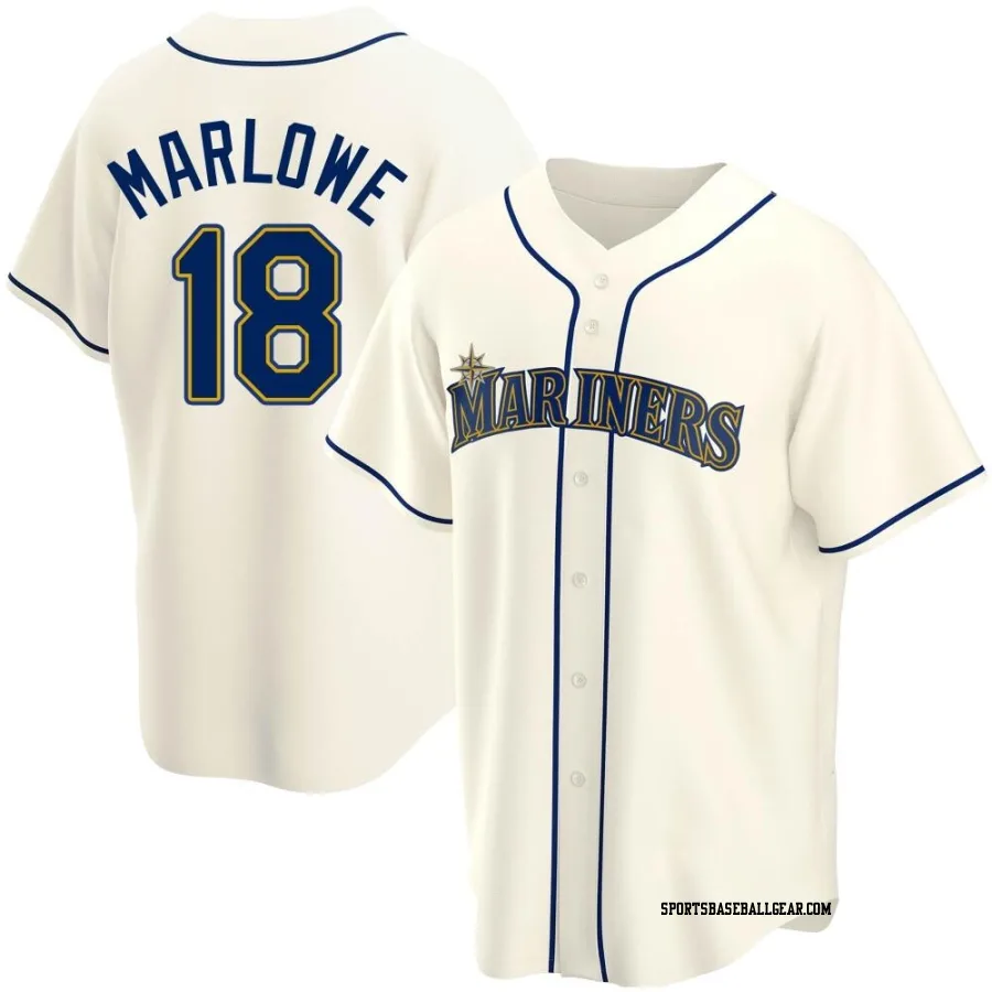 Cade Marlowe Men's Seattle Mariners Cream Replica Alternate Jersey