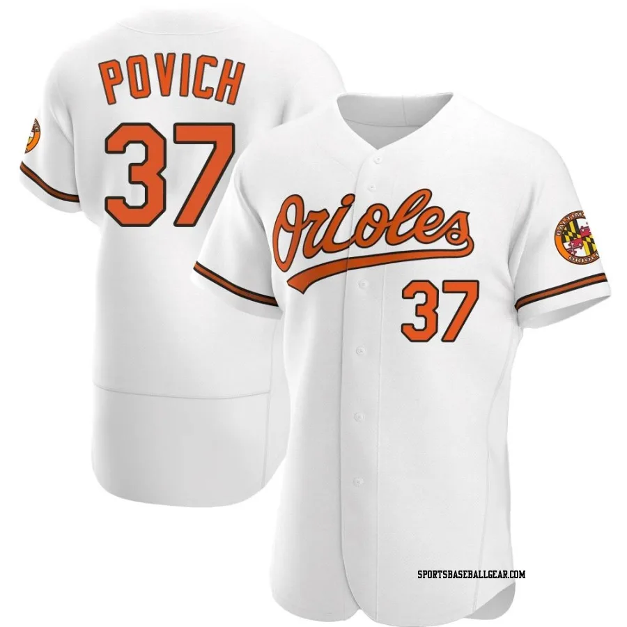 Cade Povich Men's Baltimore Orioles White Authentic Home Jersey
