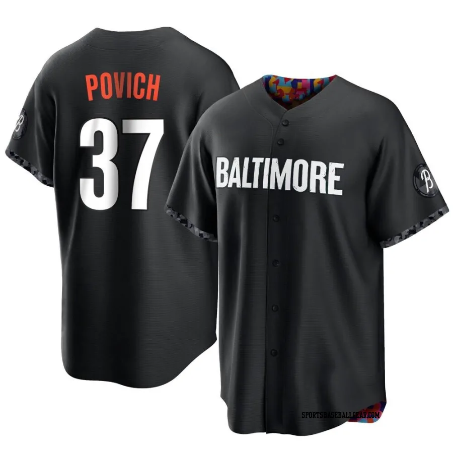 Cade Povich Youth Baltimore Orioles Black Replica 2023 City Connect Jersey