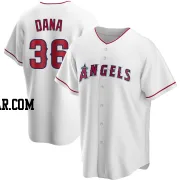 Caden Dana Men's Los Angeles Angels White Replica Home Jersey