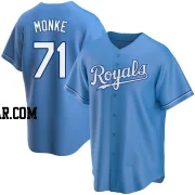 Caden Monke Men's Kansas City Royals Light Blue Replica Alternate Jersey