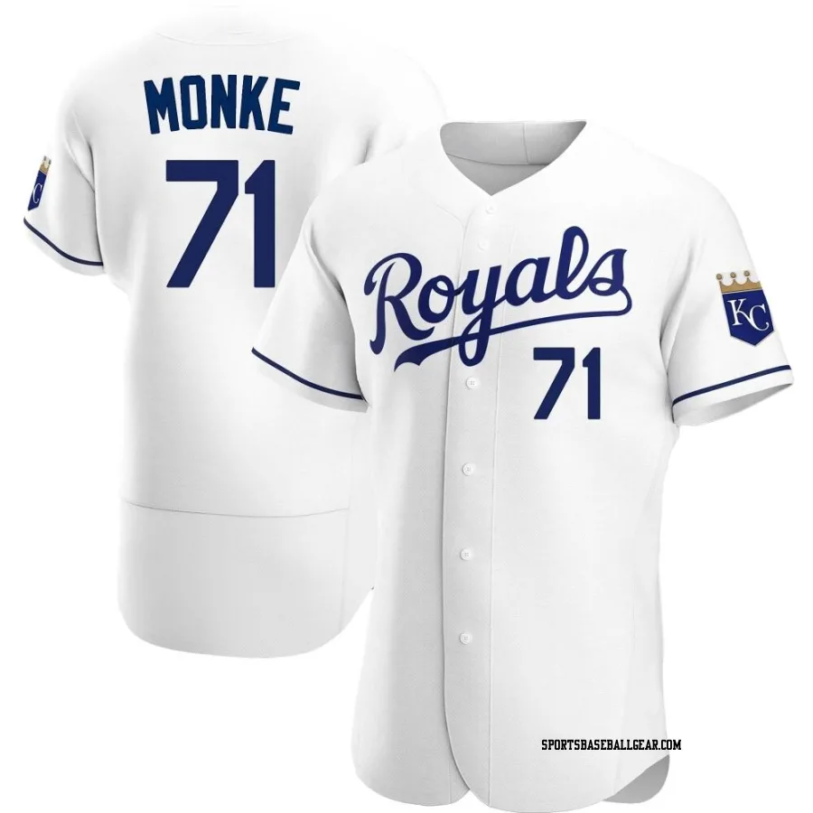 Caden Monke Men's Kansas City Royals White Authentic Home Jersey