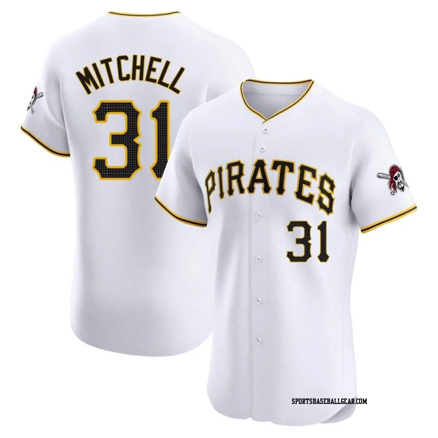 Cal Mitchell Men's Pittsburgh Pirates White Elite Home Jersey