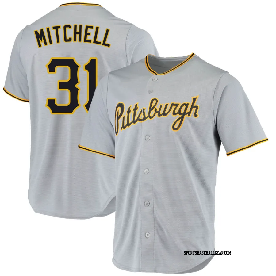 Cal Mitchell Youth Pittsburgh Pirates Gray Replica Road Jersey