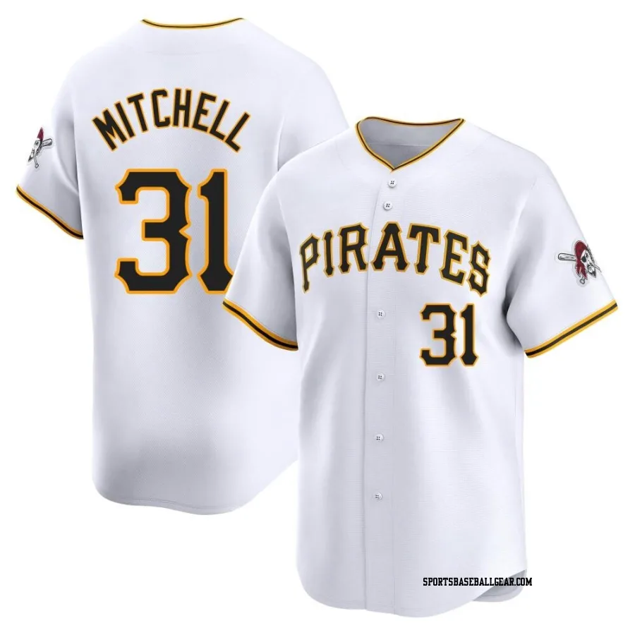 Cal Mitchell Youth Pittsburgh Pirates White Limited Home Jersey