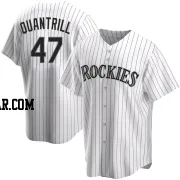 Cal Quantrill Men's Colorado Rockies White Replica Home Jersey