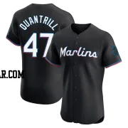 Cal Quantrill Men's Miami Marlins Black Elite Alternate Vapor Premier Jersey