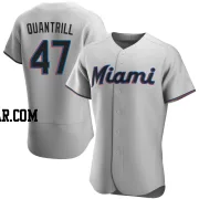 Cal Quantrill Men's Miami Marlins Gray Authentic Road Jersey