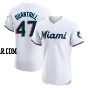 Cal Quantrill Men's Miami Marlins White Elite Home Jersey