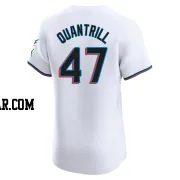 Cal Quantrill Men's Miami Marlins White Elite Home Jersey
