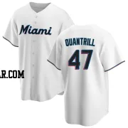Cal Quantrill Men's Miami Marlins White Replica Home Jersey