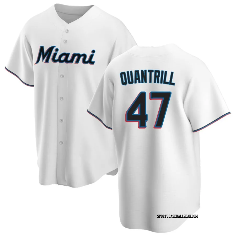 Cal Quantrill Men's Miami Marlins White Replica Home Jersey
